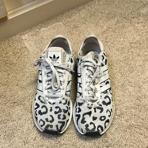 Adidas White and Black Patterned Sneakers